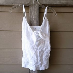 NWT Old Navy Tie Front White Eyelet Tank
